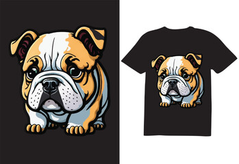 dog character vector illustration,retro,puppy T-shirt design