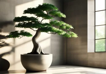 Rolgordijnen bonsai tree in a vase © ART-PHOTOS