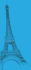 eiffel tower bottom view vector illustration