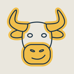 Bull icon. Farm animal vector illustration
