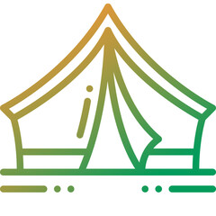 camping tent gradient line icon