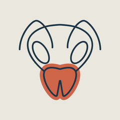 Bee icon. Animal head vector symbol