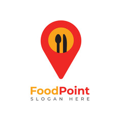 Food Point Logo design vector template