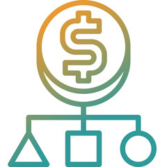 money management gradient line icon