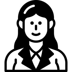 businesswoman solid line icon