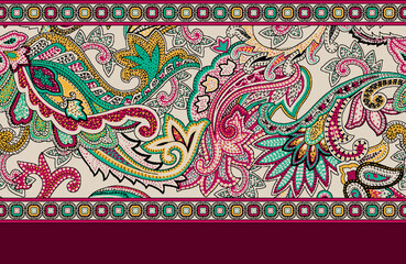 Beautiful traditional baroque border illustration for digital printing frames and textile materials