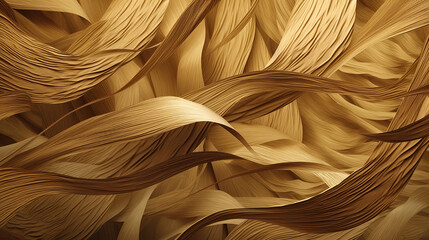 Abstract natural background of waves of dry leaves