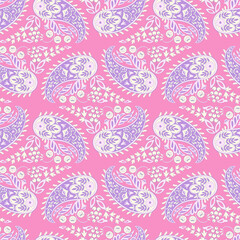 Floral Vector seamless paisley pattern.