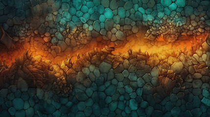 Abstract background - warm and cool tones of rock and lava - 621267367