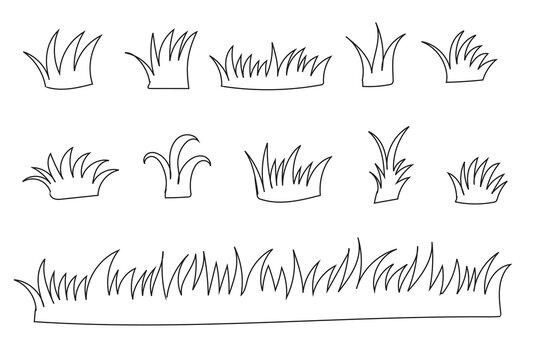 grass clipart black and white outline