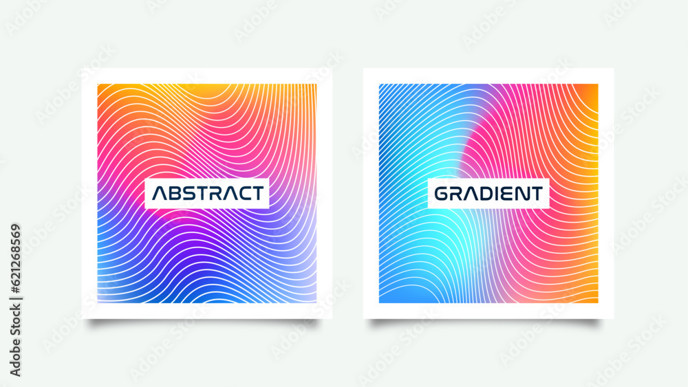 Poster 2 abstract posters with complex gradients and grid. all texts and colors are editable.