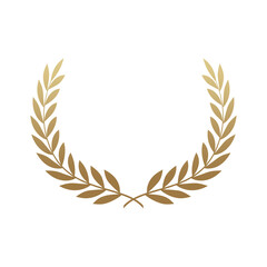 golden laurel wreath transparent background for element award design