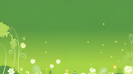 green background with flowers | Generative AI