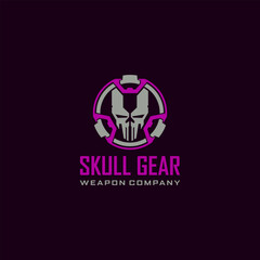Skull Logo. Skull Gear Logo Vector design. For mascot logo design, mascot logo template.