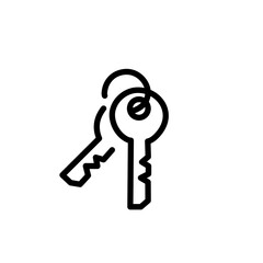 Keys and Locks outline vector icons