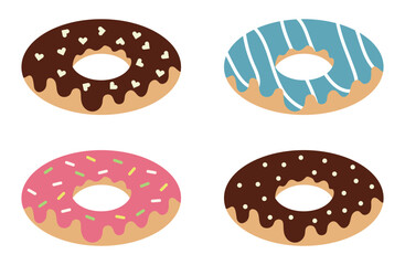 set of vector donuts isolated