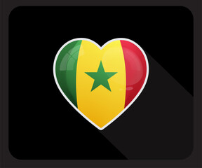 Senegal Love Glossy Pride Flag Icon
