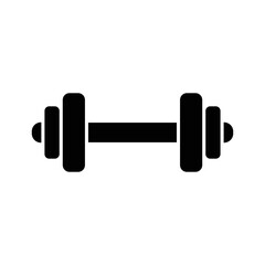Gym Dumbbell Isolated Glyph Icon Vector Illustration
