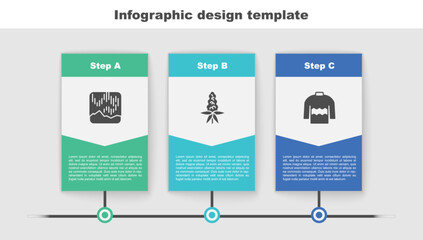 Set Northern lights, Lupine flower and Sweater. Business infographic template. Vector