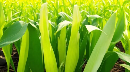Fototapeta premium Green corn field