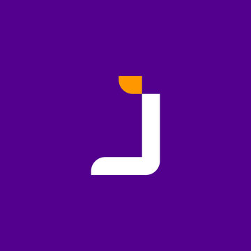 Clean modern creative J logo design with purple background. Simple J Monogram logo design