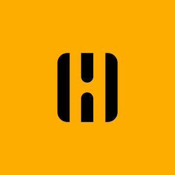 Clean modern creative H logo design with yellow background. Simple H Monogram logo design
