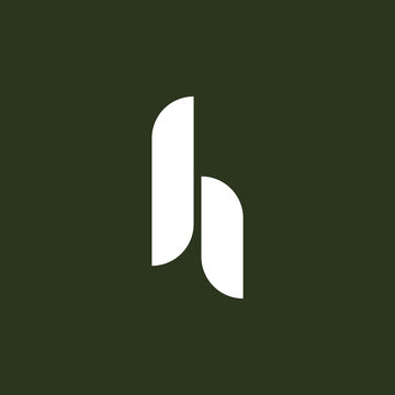 Clean modern creative H logo design with dark green background. Simple H Monogram logo design