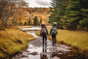Obraz premium Backpacker Travel Lifestyle adventure enjoying the view