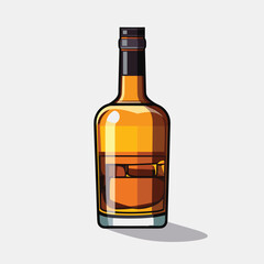 bottle of whiskey vector flat minimalistic isolated illustration