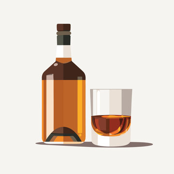 bottle of whiskey vector flat minimalistic isolated illustration