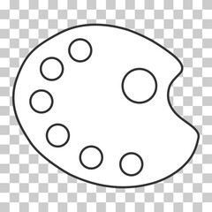 Flat art tool palette with paints color, artist web design graphic vector illustration