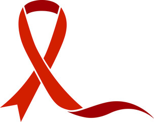 Red awareness ribbon for supporting related causes.