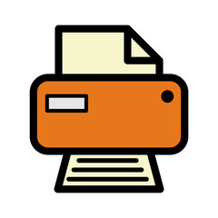 Printer document web icon, printout machine technology flat sign vector illustration