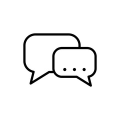 Chat outline vector icon isolated on white background. Chat line icon for web, mobile and ui design