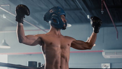 In an intense boxing match, a dedicated professional boxer showed commitment, determination. Emerging as champion, delivering knockout. His perseverance paid off, leaving him delighted and fulfilled.