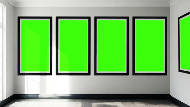 Transform Your Home Living Room with our Green Horizontal Frame Poster Mockup.