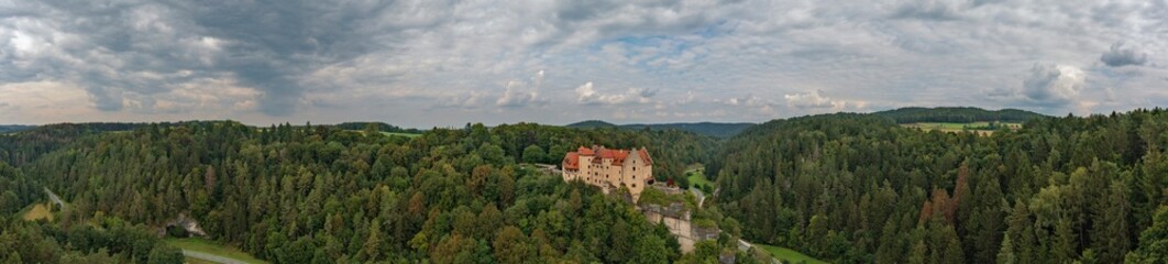 Fototapeta na wymiar Bird's-eye view of Rabenstein Castle in Franconian Switzerland/Germany