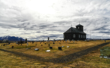 Þingeyrakirkja church in the north of Iceland