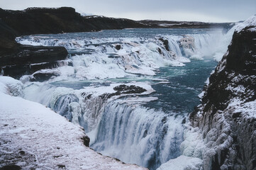 Gullfoss waterfall at the gold circle of Iceland