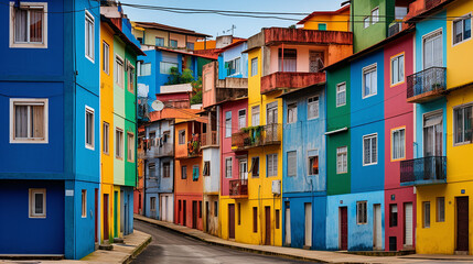 casas pequenasc coloridas em favela no brasil 