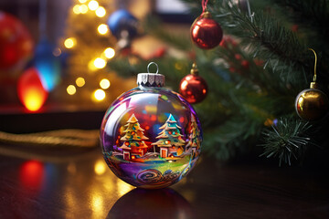 Fototapeta premium Closeup of Christmas decoration bauble