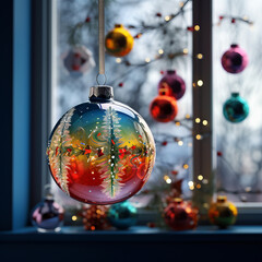 Closeup of Christmas decoration bauble
