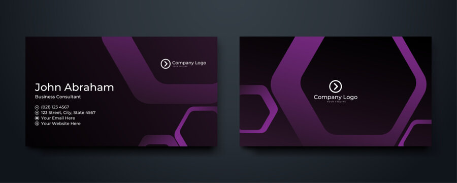 Clean and simple purple business card design