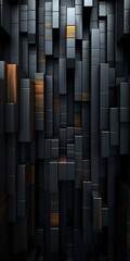 Obraz premium Black Wall Background Composed of Different Blocks. Generative ai