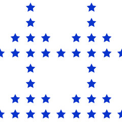 Seamless pattern with white stars on red background. Vector illustration.