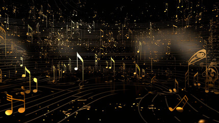 Rhythmic Illumination: Embracing Musical Scores on a Black Background