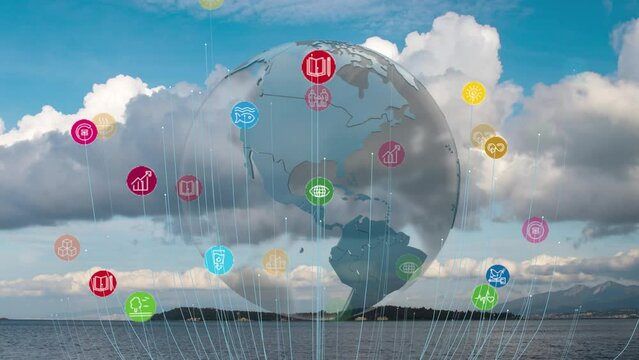 Sustainable Development Climate Action i Motion Graphic Animation 17 Global Goals Concept . 4k