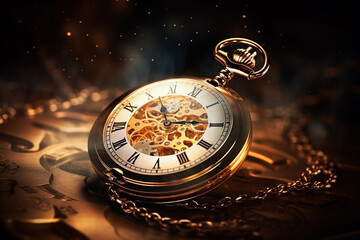 vintage pocket watch, generative ai