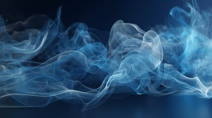 Mystical Fumes: A Stunning 3D Incense Blue Graphics Abstract Design Background with Curved Shapes and Abstract Landscapes Generative AI