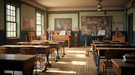 Embracing Tradition: Inside the Timeless Interior of a Classic School Classroom